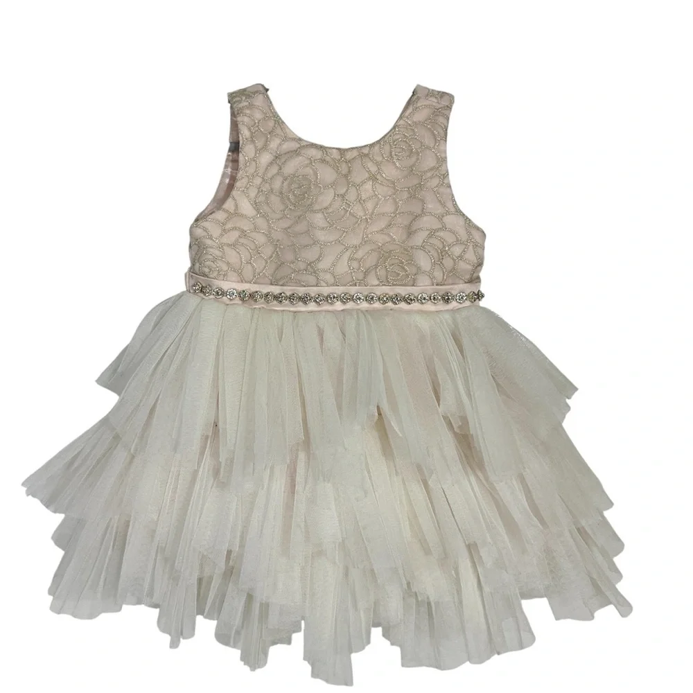 American Princess Cream & Pink Formal Dress